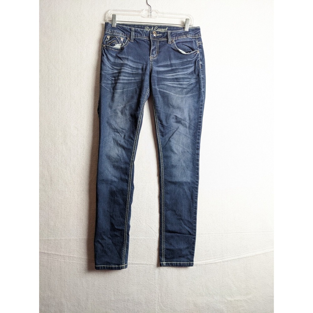 Red Camel Womens Jeans‎ Size 9 Skinny Embellished Cotton Blend Blue
